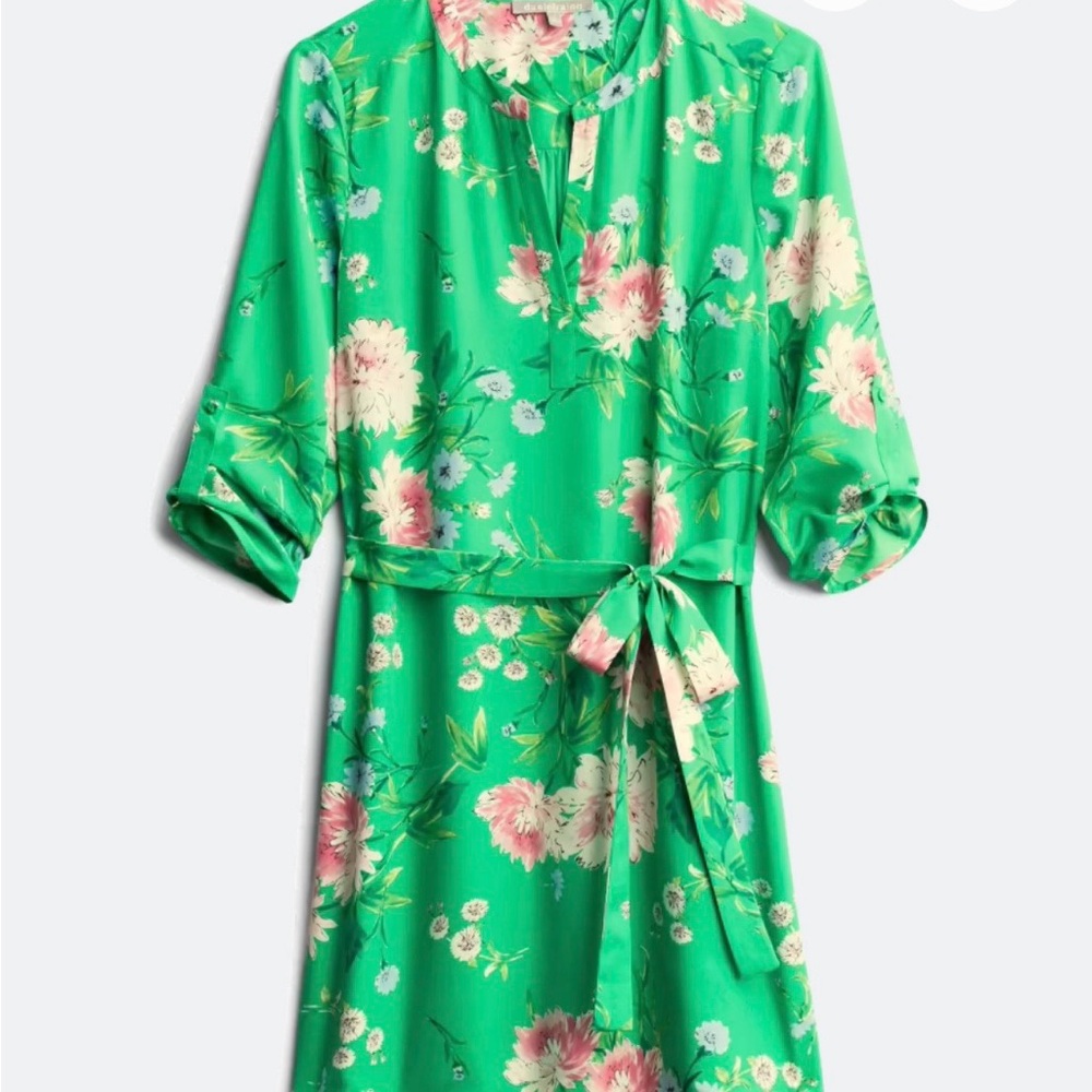Daniel Rainn Green Floral Long Sleeve Dress